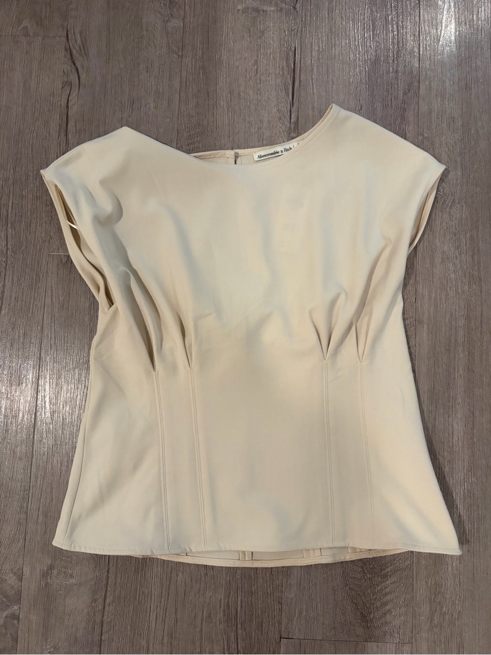 Abercrombie & Fitch Cream Cap-Sleeve Structured Top